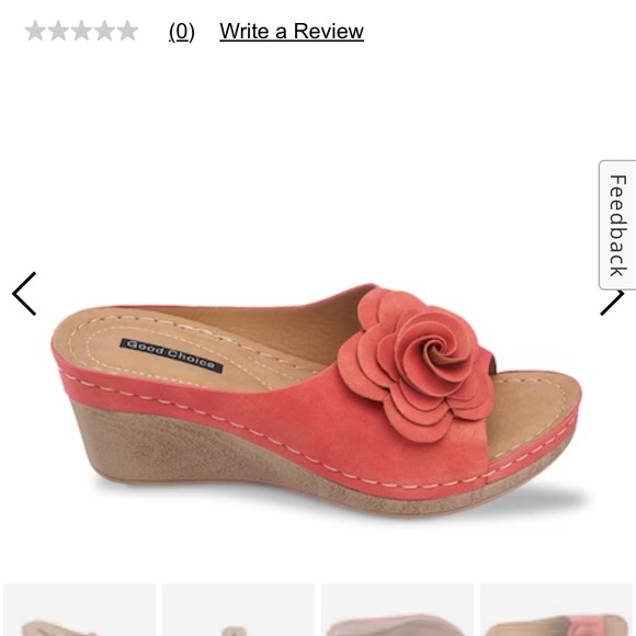 Floral pink wedge sandals - Good Choice size 9 - Picture 7 of 8